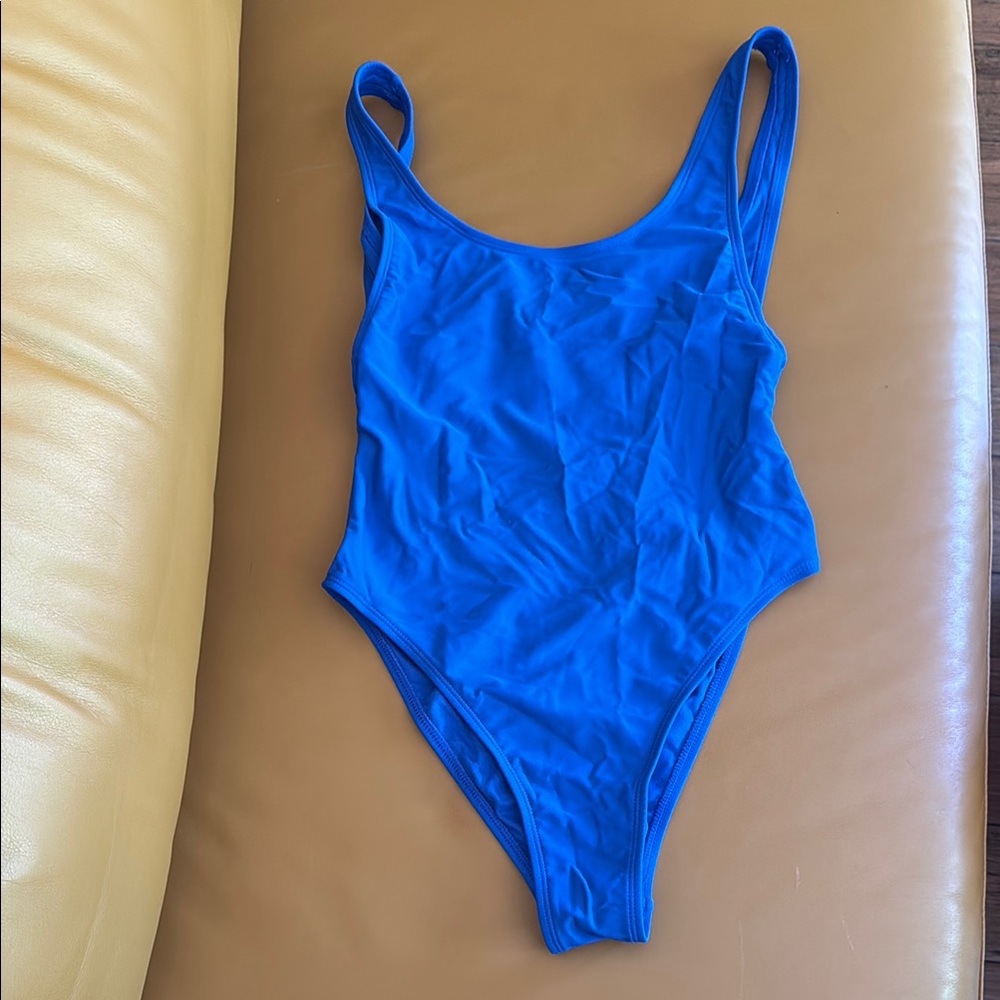Xhilaration Blue One Piece Swimsuit with Scoop Neckline